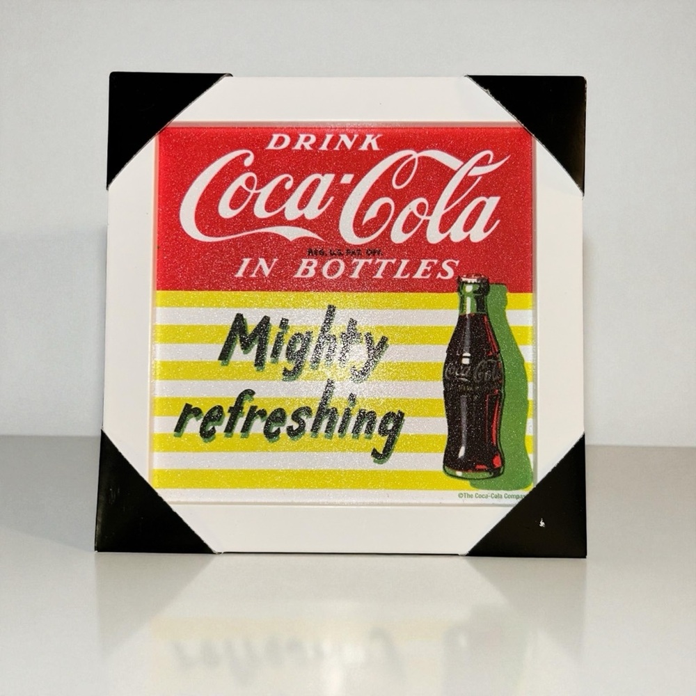 Vintage-Style Coca-Cola “Mighty Refreshing” 6x6 Wall Art – NWT